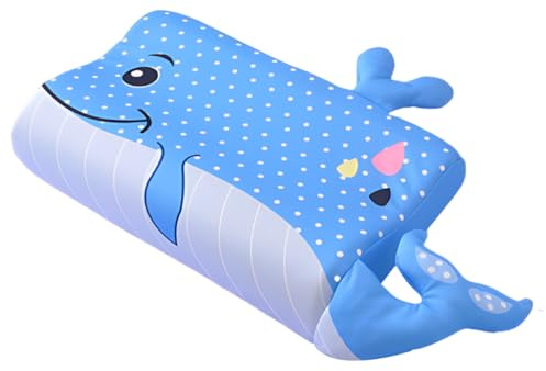 HOVCEH Cuscino Schlummerkids, Cuscini per Dormire, Cuscino Originale con simpatici animali per bambini, 45 * 27 * 6 cm Cuscini Ergonomico per Viaggio, Ufficio, Casa(Balena Blu)
