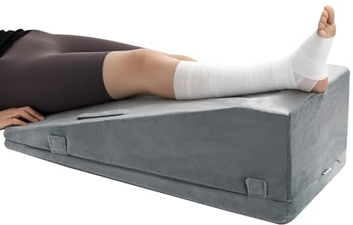 Kohentact Almohada de Elevación de Piernas, Cojín de Cuña de Espuma Premium Ajustable, Alivia el Dolor Articular Postoperatorio, Curva Ergonómica para Mejorar la Circulación Sanguínea