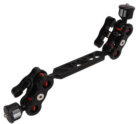 11 Magic Arm Clamp Kit med 1/4 & 3/8 Gängskruv 360° kulhuvudsarm med klämfäste för DSLR, kamerabur, monitor, LED-ljus, webbkamera, actionkamera