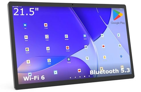 21.5 Inch Android 14 Tablet PC - Large Touchscreen Display, Slim-Model, Personal, Business, 8-Core, 4GB RAM + 64GB Storage, 8MP Camera, POE, WiFi 6, Bluetooth, 2-Year Warranty