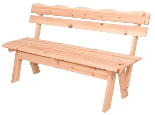 Spetebo Massivt trä, trädgårdsbänk, 3-sitsig med ryggstöd – 150 x 62 cm