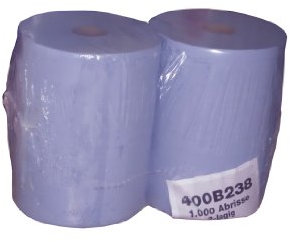 Unbekannt 2 Putzrollen Putztuchrollen Wischtücher blau 2 x 1000 Blatt 36x36cm saugstark reißfest