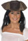Smiffys Leder-Look Piraten-Hut, Braun, mit schwarzem Haar