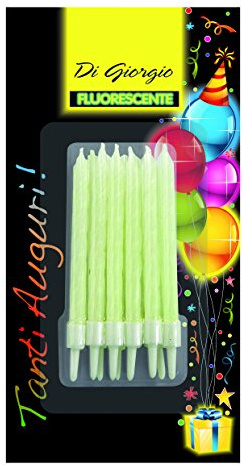 Cereria de Giorgio 5428 velas de cumpleaños de espiral fluorescentes con soporte