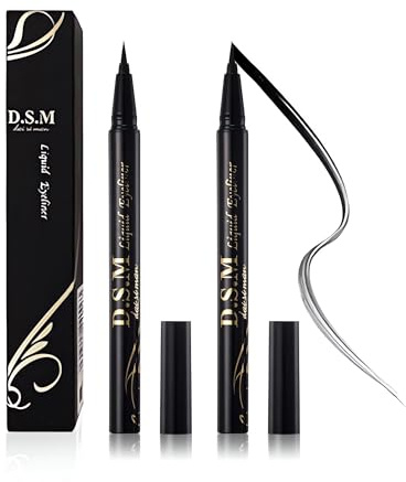 Waterproof Liquid Eyeliner Long Lasting&Smudgeproof Eye Liner 2 Packs Precise Eyeliner Pen for All Day with Slim Tip, Black, by SEILANC