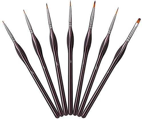 Amazon Basics 7Stück Detailpinsel im Set, 8.86x 2.17 x 2.17, Braun