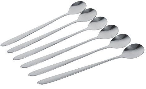 Cucchiaini da tè in acciaio inossidabile da 6 pezzi, elegante cucchiaio da minestra per caffè gelato al latte con manico lungo