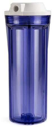 iSpring 1/4'' Carcasa de Filtro de Agua Transparente para Sistema de Ósmosis Inversa, Filtros de 2.5 Pulgadas x 10 Pulgadas, HC12