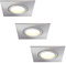 HCFEI 3er Set LED Einbaustrahler 5W dimmbar flach Eckig IP44 Badezimmer 230V Spot Außen Warmweiß 3000K