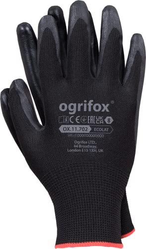 Ogrifox OX-ECOLAT Latexhandschuhe | Schutzhandschuhe | Arbeitshandschuhe | OX.11.702 | Schwarz | 10 Größe | 240 Paar