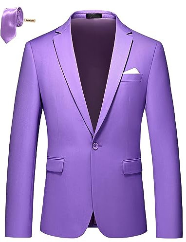 Herren-Blazer, schmale Passform, Sportmäntel, 26 Farben, Anzugjacke für den Alltag, Business und Abschlussball, Flieder, 40