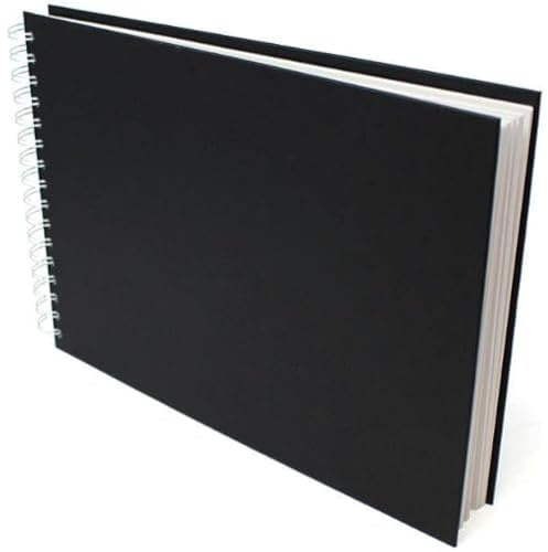 Artway Studio - A3 Quaderno da disegno spiralato - Paesaggio - 96 facciate/48 pagine di carta a cartuccia da 170 gsm - Quaderno per schizzi cartonato nero