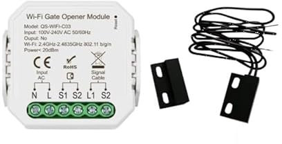 Apriporta WiFi Garage Door Opener Apricancello Intelligente Pulsante Smart per Porta Garage Serratura App Smart Life o Tuya Controllo Vocale di Alexa e Google Modulo Cancelli Garage Elettroserrature