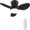 AUTODAY Ventilador de Techo con Luz Led Motor DC Silencioso Mini Ventilador de techo 62 cm de Diámetro 3 aspas reversibles Mando a Distancia 6 Velocidades y 3 Temperaturas de Luz Fría/Neutra/Cálida