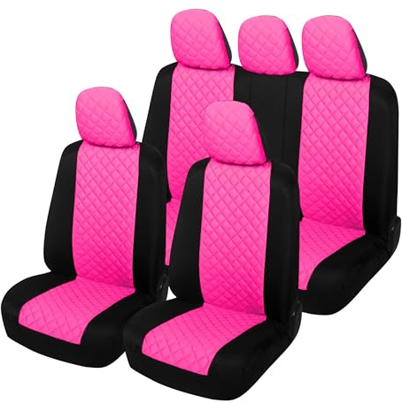 Auto Accessori Lupex A23 Universal bilsätesöverdrag fram och bak (helset tvåfärgad, rosa)