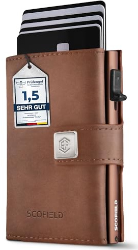 SF SCOFIELD Geldbörse Herren | Portmonee Herren für 9-11 Karten | Geldbeutel RFID Schutz | Portemonnaie | Wallets for Men | Smart Wallet | Kreditkartenetui | Slim Wallet | Kartenetui Klein