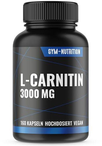 L-Carnitin 3000mg 160 Kapseln hochdosiert – L-Carnitin Tartrat – vegan & produziert in Deutschland