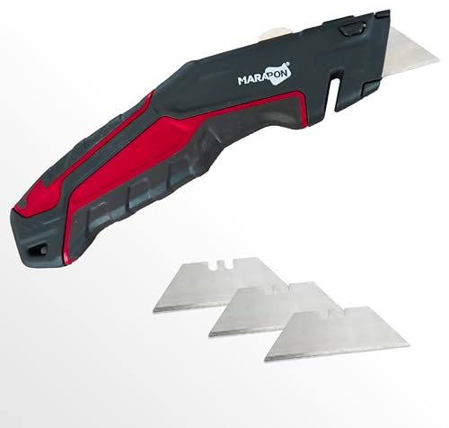 MARAPON® Mattkniv professionell med 4 blad | extra robust mattkniv | fickkniv | skärverktyg för professionellt bruk | arbetskniv liten