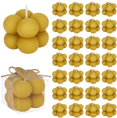 Set di 30 mini candele a bolle per bomboniere, piccole candele per ospiti, con biglietti e nastri, candele profumate per matrimoni, addio al nubilato, baby shower, feste di sesso (champagne)
