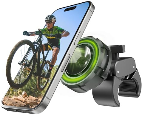 Bracketron MagSafe Bike Mount - MagAlign MAX Magnetic Phone Holder for Bike, Handlebar Phone Mount with Strong Magnetic Suction & 360° Rotation