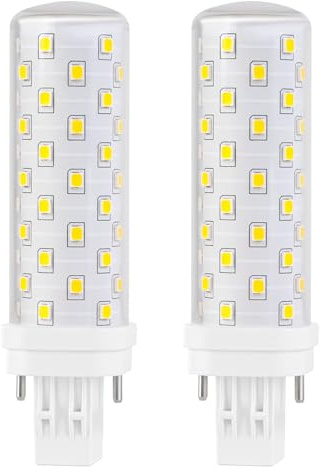 Makergroup GX23-2 LED Bulb, 6000K Cool White, Two Prong LED Light Bulb Replacement for 2 Pin CFL Compact Fluorescent Bulb in Bathroom Fan, Kitchen Light 10W 2-Pack (Magnetic Ballast Compatible)