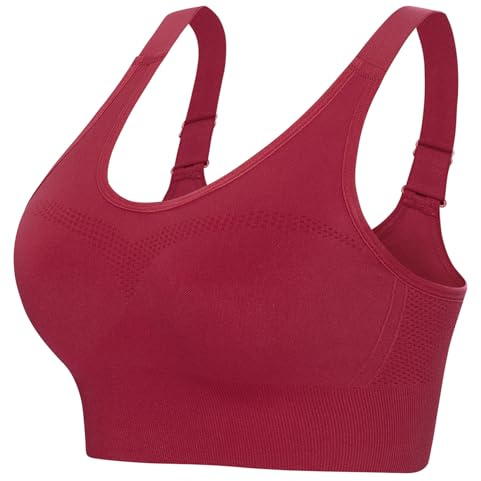 Leversic Sujetador Deportivo Mujer Alta Impacto Sin Aros con Tirantes Ajustables y Almohadillas Extraíbles Top Deportivo para Correr Gimnasio y Entrenamiento