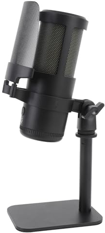 Zhjvihx USB-kondensatormikrofon, Typ C Kabelansluten Plug and Play PC-mikrofon för Streaming och Spel med Bordsstativ, Bred Kompatibilitet för Dator Bärbar Smartphone Surfplatta