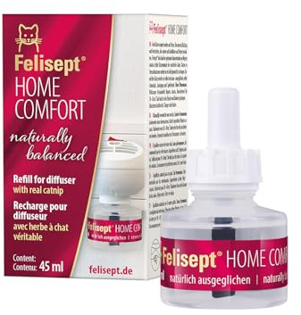 Felisept Home Comfort Relaxant påfyllningsflaska 45ml - Katt lugnande - Katt lugnande med naturlig kattmynta utan Feromoner Katter - Katter Lugnande & Välbefinnande