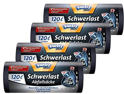 Swirl Schwerlast Säcke 120L 12 stk./ Rolle (4er Pack)