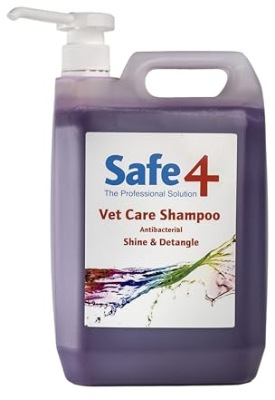 Safe4 Vet Care Animal Shampoo (Blackberry) 5L – Antimicrobial & Antifungal | Professional **Detangling**, Degreasing & High-Gloss Shine