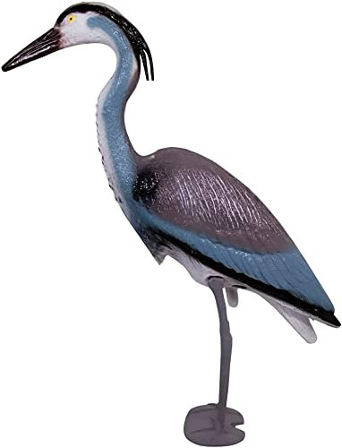 Unibos NATURAL Looking Heron Bird Decoy | Bird Deterrent Scarers for Garden Ponds & Fisheries | Standing Grey Heron | Weatherproof - 78CM