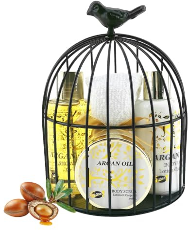 GLOSS! Argan badset – julklappsset – presentidé för kvinnor, födelsedag, lärare, alla hjärtans dag, mors dag – välbefinnande och avkoppling – CAGE
