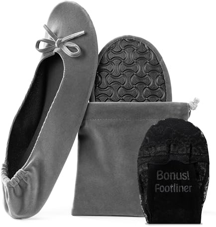 Silky Toes Velvet Foldable Flats for Women Purse Ballet Slippers Wedding/Travel Flat Shoe