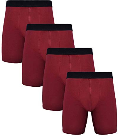 ZLYC Herr långa ben bomull boxershorts underkläder, 3/4-pack