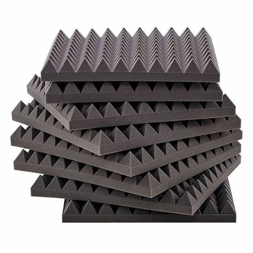 Pannelli Fonoassorbenti piramidali 50x50x5cm Grigio. Pacco da 10. Non sottovuoto