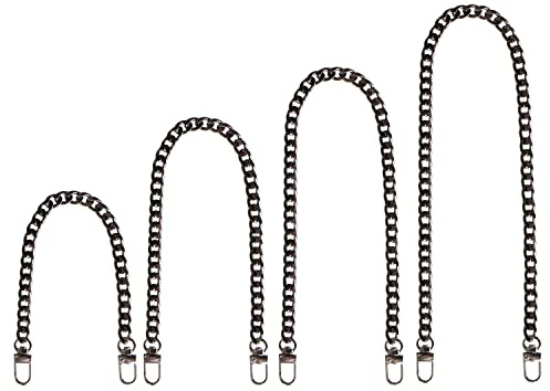 Hossom Cadena para Bolso, 4 Piezas Cadenas de Metal Correas de Hombro, Cadena Bolso de Metal para Mujeres, Reemplazo Correa Hombro para Bolsa Cruzada - 30/60/100/120cm (Nero)