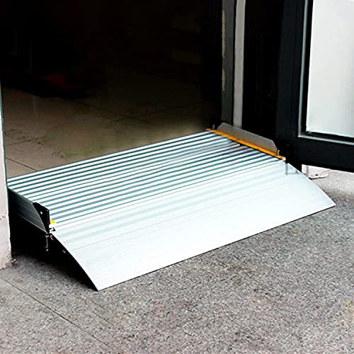 Rampe de Pont pour Fauteuil Roulant, Rampe d'entrée en Aluminium, Rampe de seuil de Pont antidérapante pour Porte intérieure extérieure pour Moto Scooter désactivée (Taille : 102 x 74 cm x 10 cm)