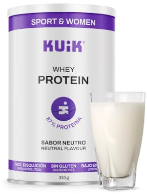 KUIK Sport | Proteína Whey aislada | Isolate Whey Protein | Recuperación muscular y fuerza | Nutrición deportiva para mujeres | Sabor Neutro - 330 g