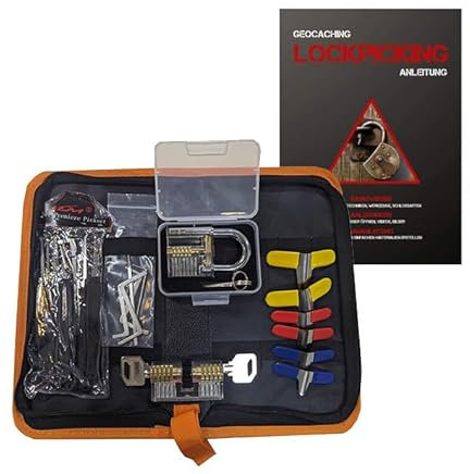 Großes Geocaching Lockpicking Dietrich Set - Anfänger Starter mit Anleitung