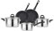 Karaca Batterie de cuisine gastronomique 8 pièces – Acier inoxydable 304 0,6 mm d'épaisseur, poêles antiadhésives, avec pot à lait et casseroles avec couvercles, Noir
