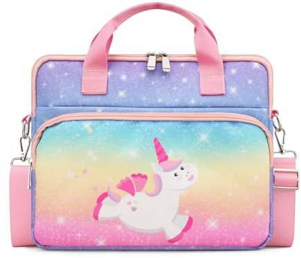 TiMOVO Tablet Sleeve Bag, 12.5 Inch Tablet Carrying Bag with Shoulder Strap for e-Reader/iPad, Shining Unicorn