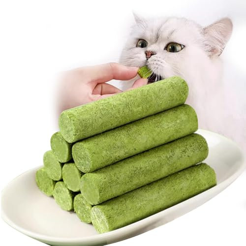 Katzengras Sticks 67g Gefriergetrocknet Katzengras Snack Kätzchengras-Beißstäbchen Katzenminze Stick Kauspielzeug Katze Zur Zahnpflege Zahnreiniger Haarballenentfernun Steigerung des Appetits