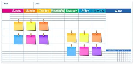 Dry Erase Calendar for Wall, Whiteboard Calendar for Wall | 17x35 Inch Dry Erase Whiteboard Organizer,Colorful Monthly Schedule Planner, Wall Calendar