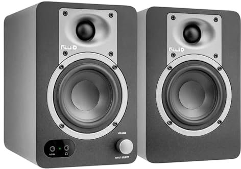 Fluid Audio C50BT Studio Monitor, Paire d'enceintes Actives (Enceintes de Studio avec Balance sonore Neutre, Enceintes de Monitoring avec diaphragme de 5 Pouces & connectivité BT)