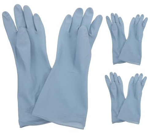 MUCKLILY 3 Paare Wasserdichte Gummihandschuhe für Wiederverwendbare Spülhandschuhe Langanhaltender für Hände und Unterarme Beim Putzen und Abwaschen