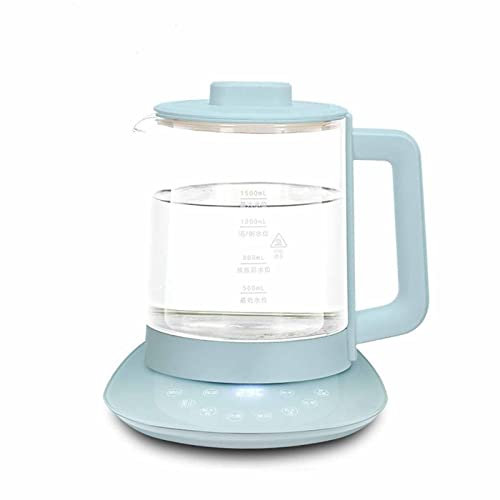 GPDNBIEU, Bollitore Multifunzione in Vetro Ispessimento Automatico Teiera elettrica bollente Isolamento 12H Vetro borosilicato Alto A,1.5L