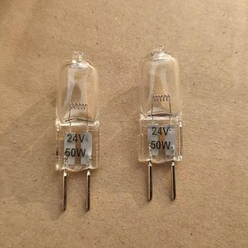 TYKGSQIP G6.35 Halogen Bulb 24V 50W Long-Life Capsule lamp GY6.35 Base Halogen Light Source, Suitable for Lighting Replacement in Homes and workplaces(24V 50W 10PCS)