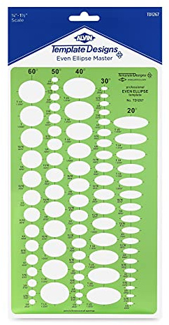 Alvin, TD1267, Even Ellipse Master Template, 6.5 x 11 x .030