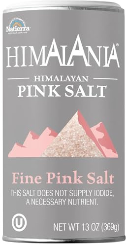 NATIERRA Himalayan Pink Salt, Fine Grain Salt Shaker Bottle, Unrefined & Non-GMO, 13 Ounce