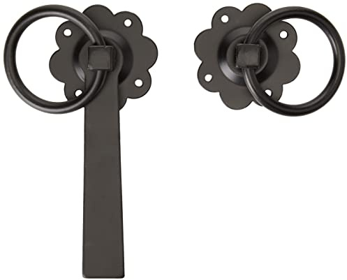 Bulk Hardware BH01807 Chiavistello ad Anello per Porte e Cancelli, Laccato, 150 mm, Nero